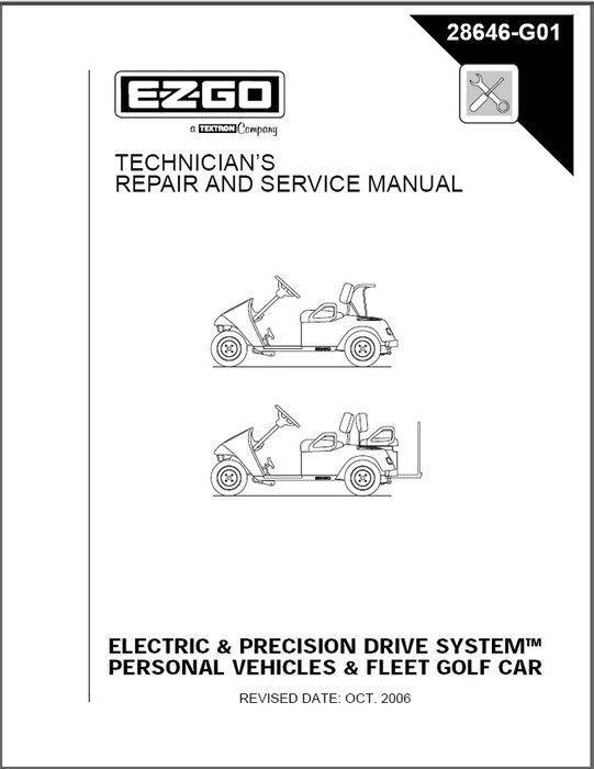 E-Z-GO - EZ Go Service Manual Elec 01-10 Part # 28646G01 - Genuine EZ