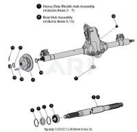 EZ-GO Parts - DRIVERS SIDE AXLE SHAFT