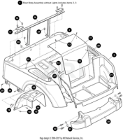 EZ-GO Parts - RXV Rear Body w/o Light Holes 2016-2027 (Metallic Charcoal)