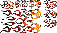 Nivel - GRAPHICS, FLAMES, ORANGE/YELLOW