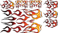 GRAPHICS, FLAMES, ORANGE/YELLOW